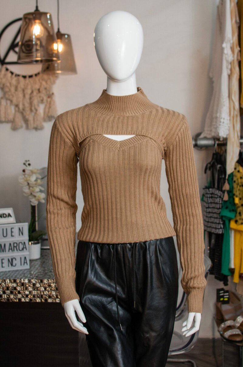 Set de top con bolero manga larga tejido