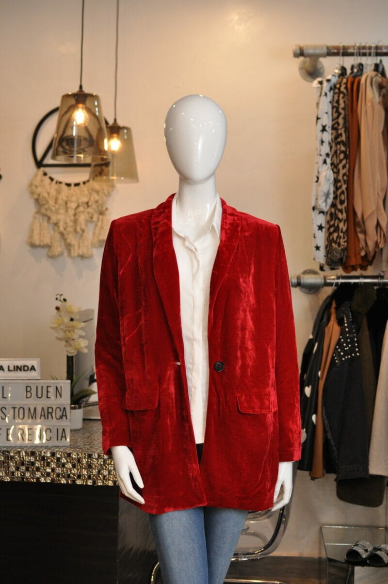 Saco de terciopelo rojo