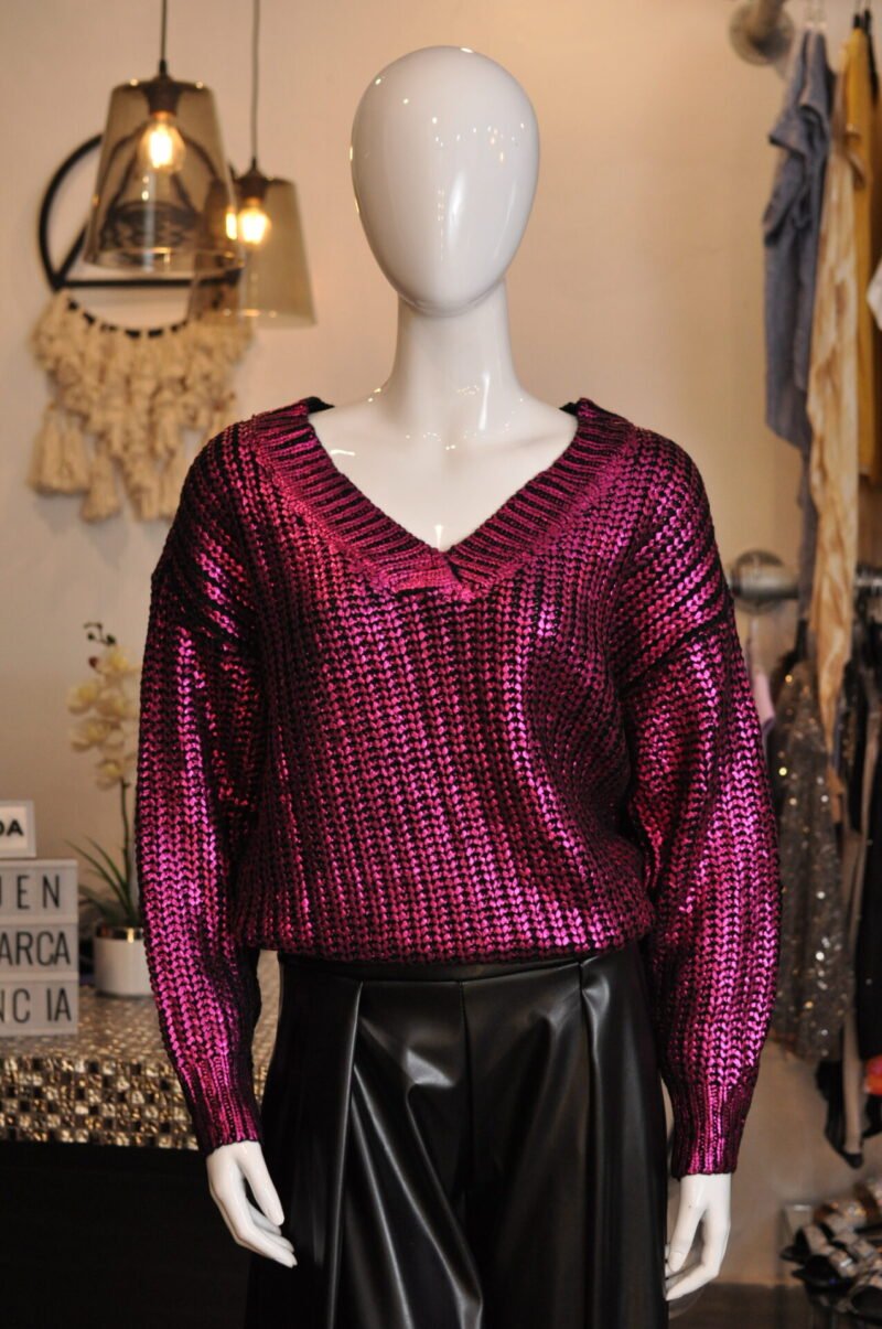 Sueter metalico rosa