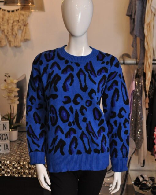 Sueter Animal Print azul
