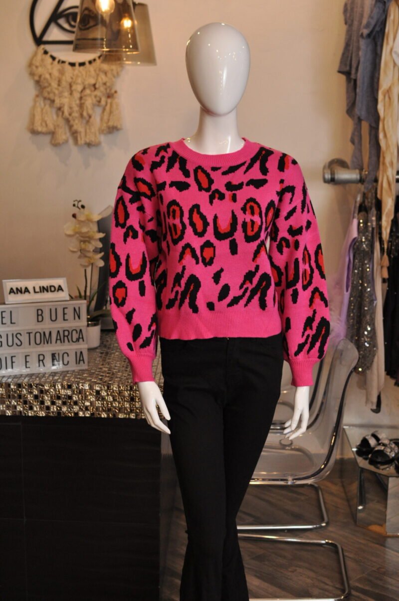 Sueter Animal Print rosa