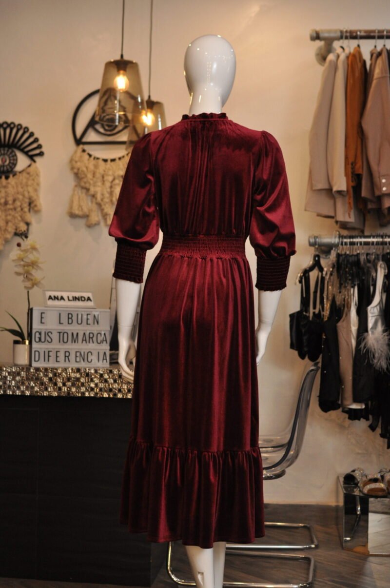 Vestido midi velvet vino - Image 4