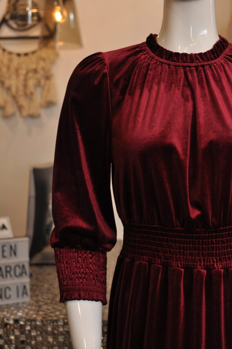 Vestido midi velvet vino - Image 2