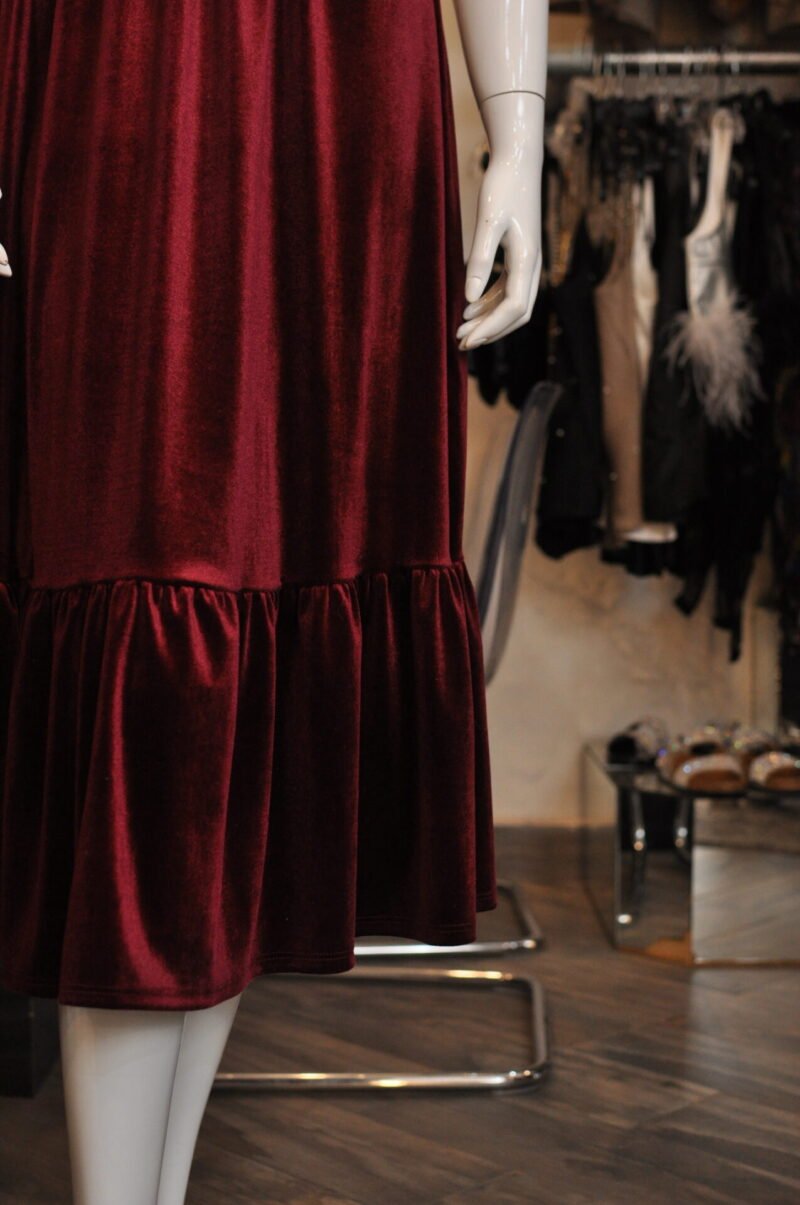 Vestido midi velvet vino - Image 3
