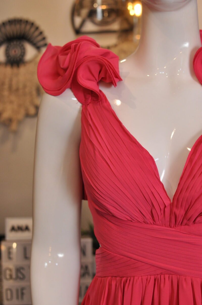 Vestido corto rosa detalle en mangas - Image 2