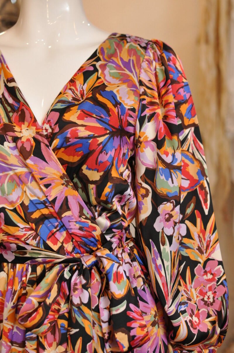 Vestido largo manga larga estampado multicolor - Image 2