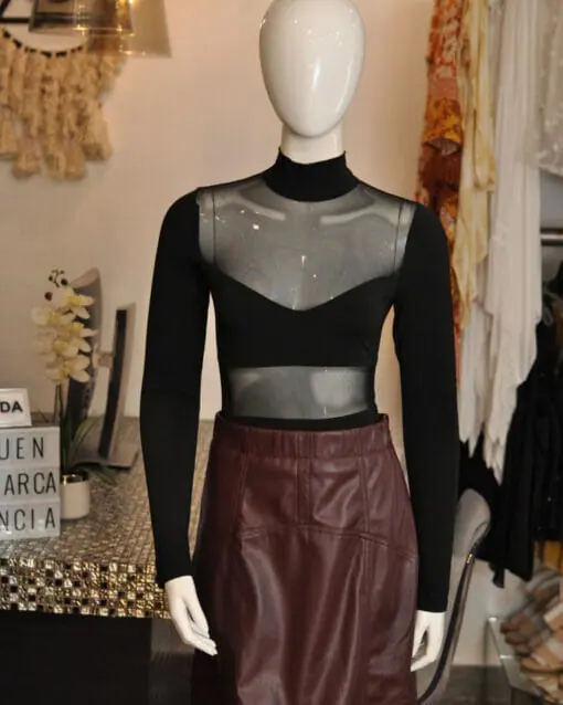 Bodysuit negro de mesh