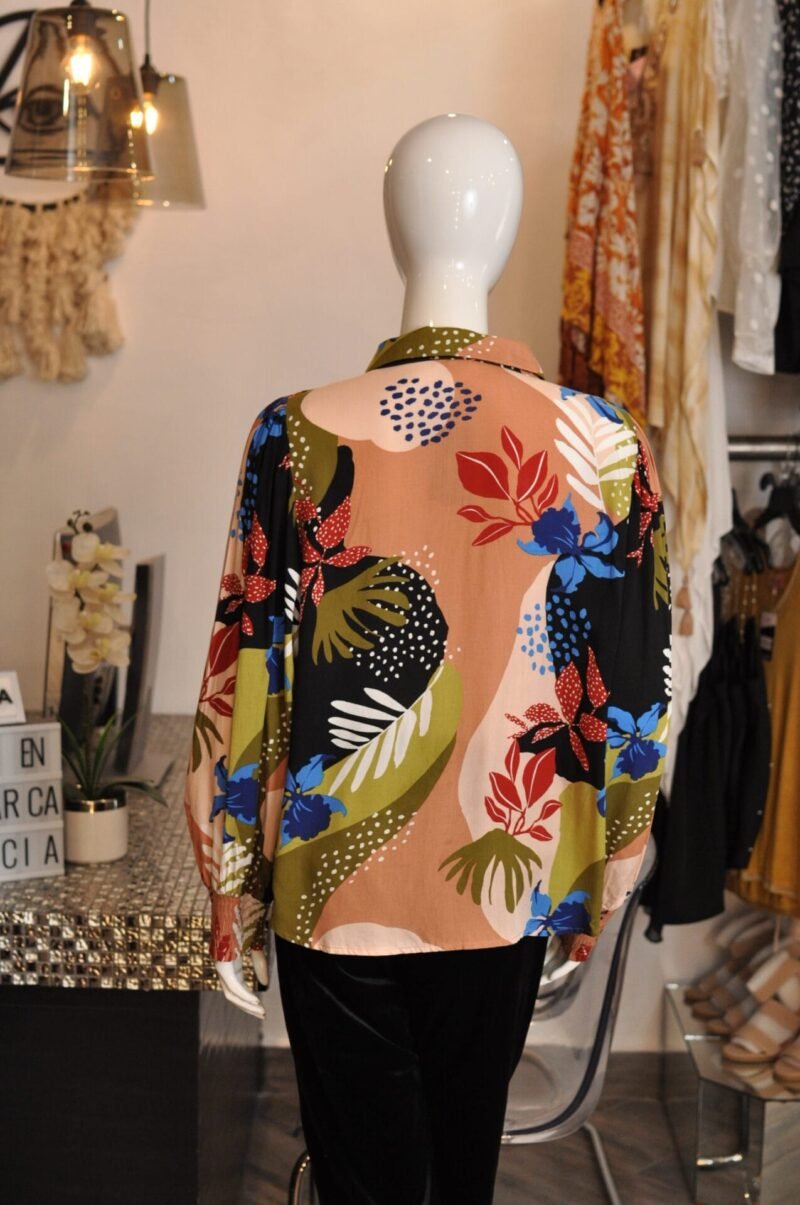 Blusa manga larga estampado multicolor - Image 3