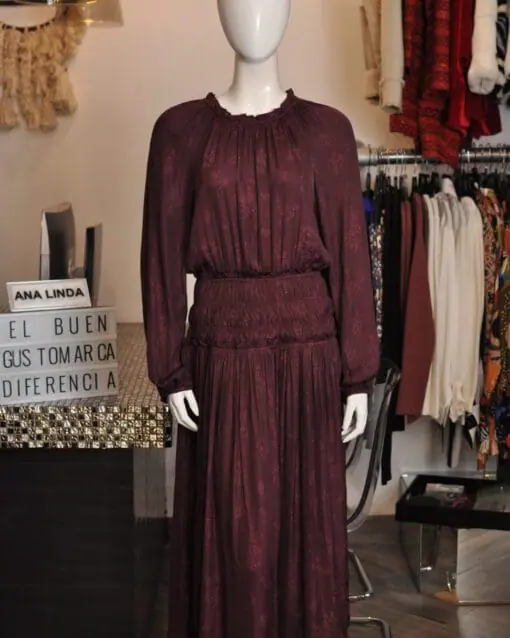 Vestido guinda con estampado