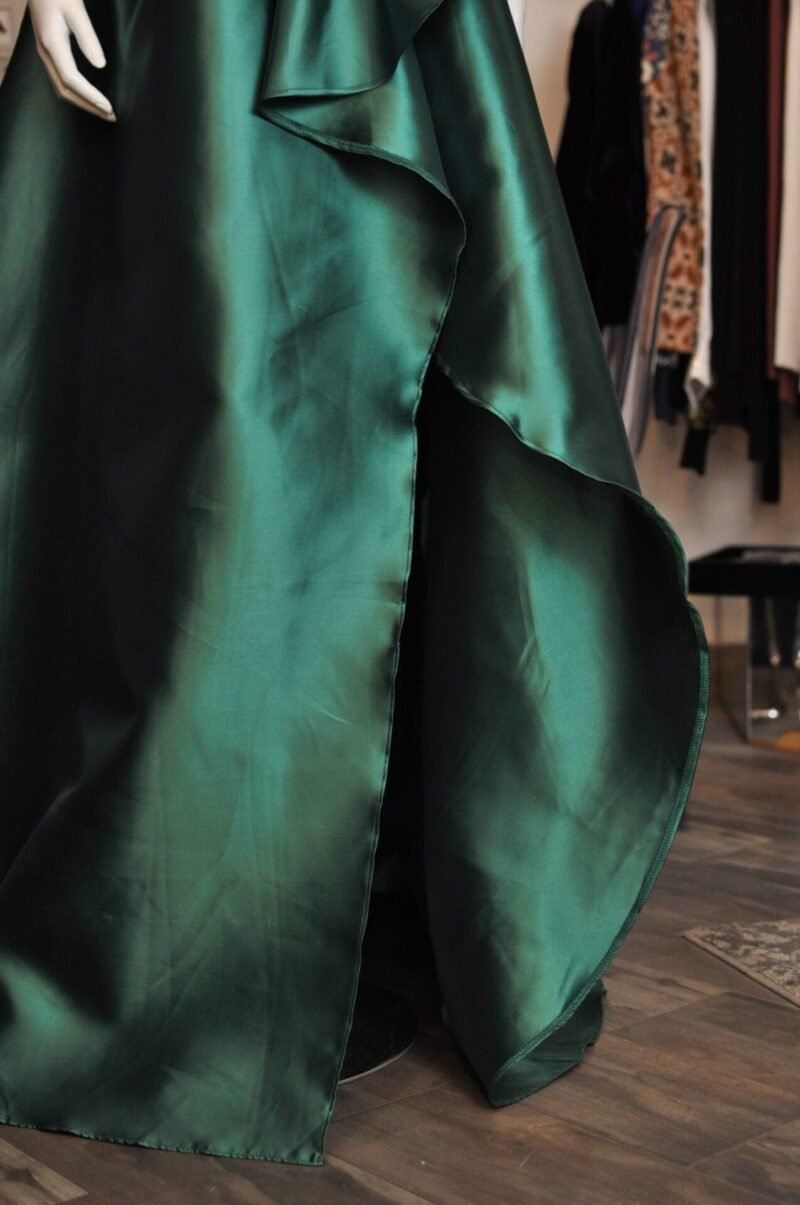 Vestido largo strapless verde - Image 3