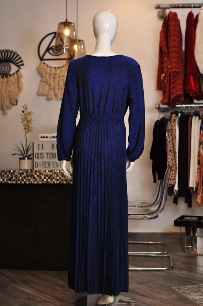 Vestido azul de brillos manga larga - Image 5