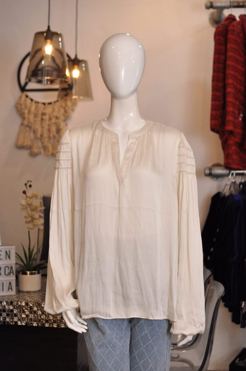 Blusa lisa blanca manga larga