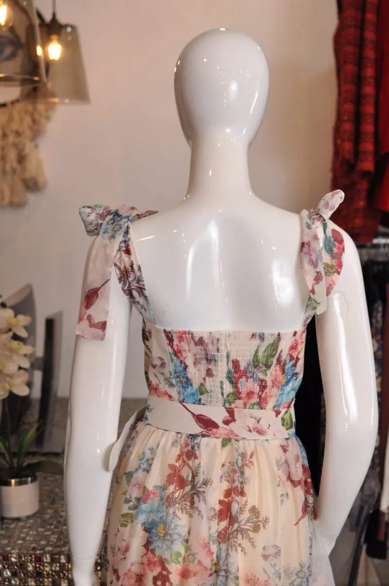 Vestido blanco con estampado de flores – Ana Lindas Boutique - Main Image