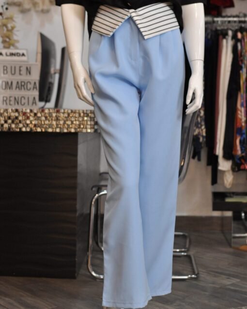 Pantalon recto azul celeste
