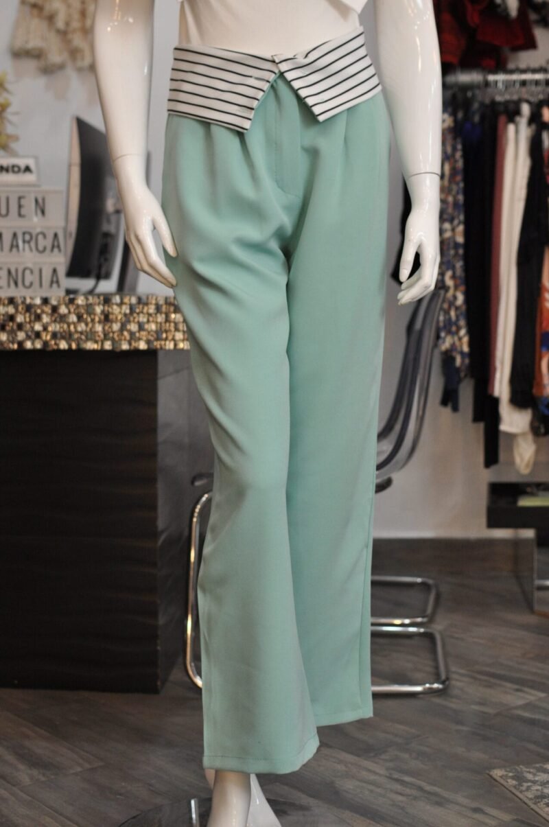 Pantalon recto verde menta