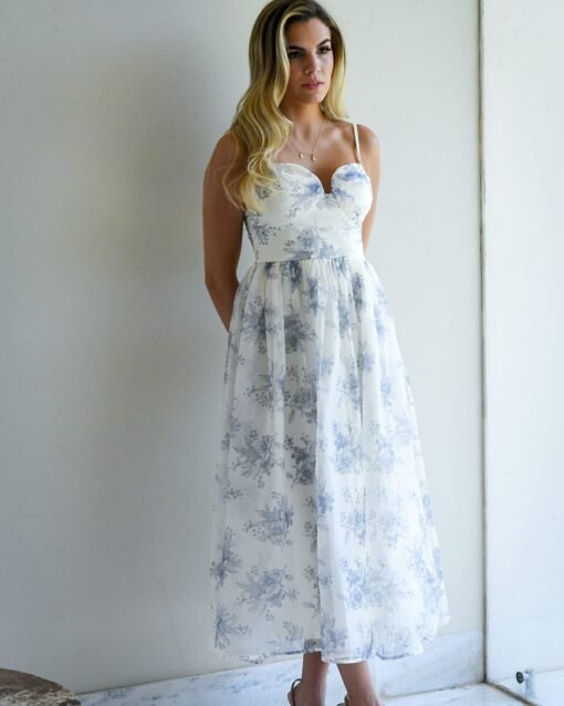 Vestido estampado beige