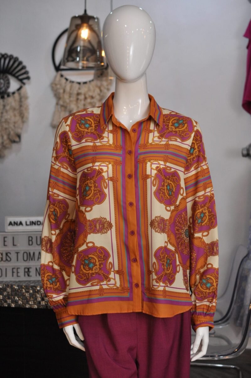 Blusa mostaza estampada