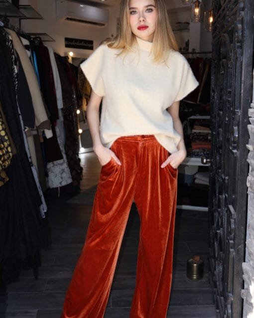 Pantalon velvet terracota