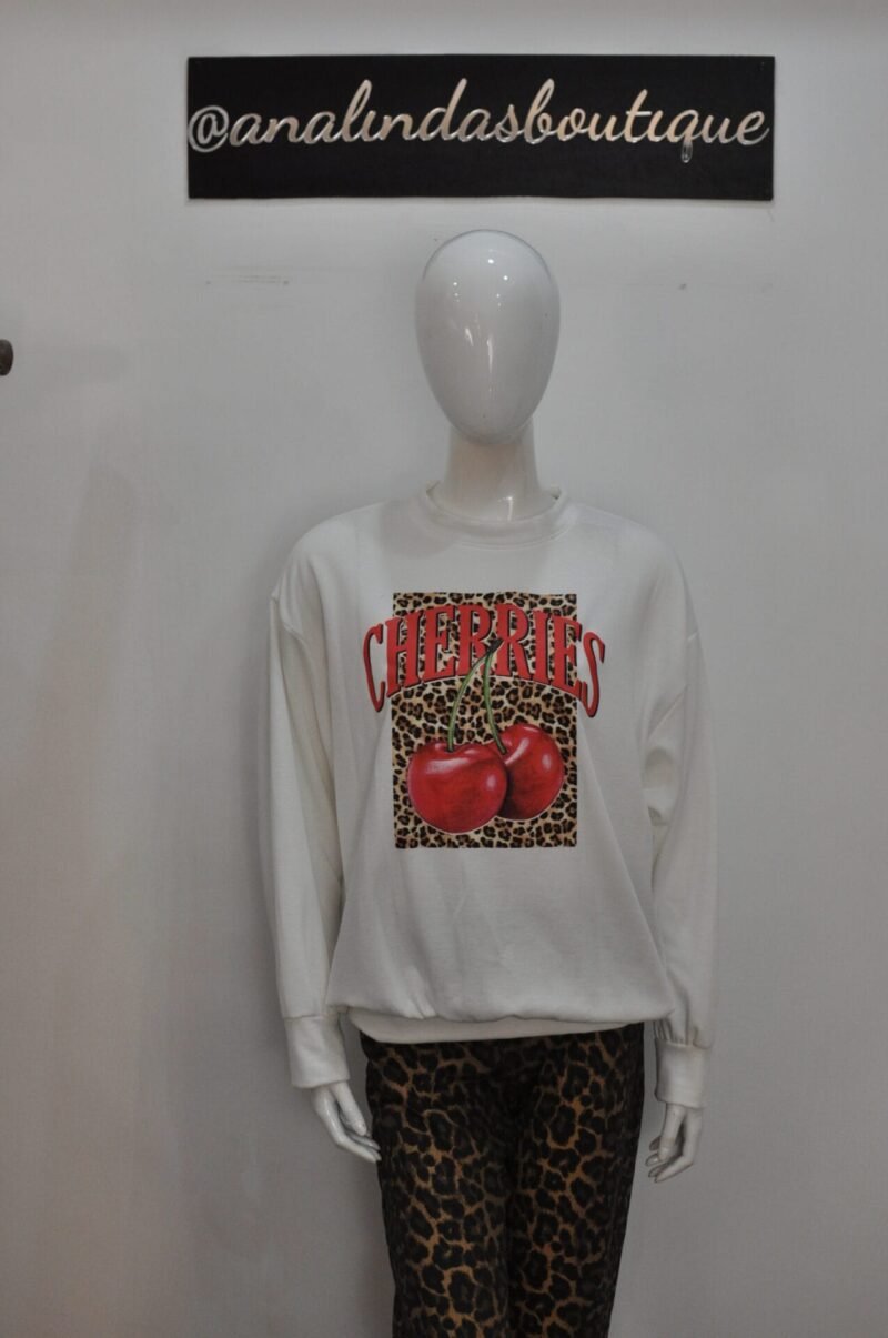 Sudadera Cherry blanca - Image 4
