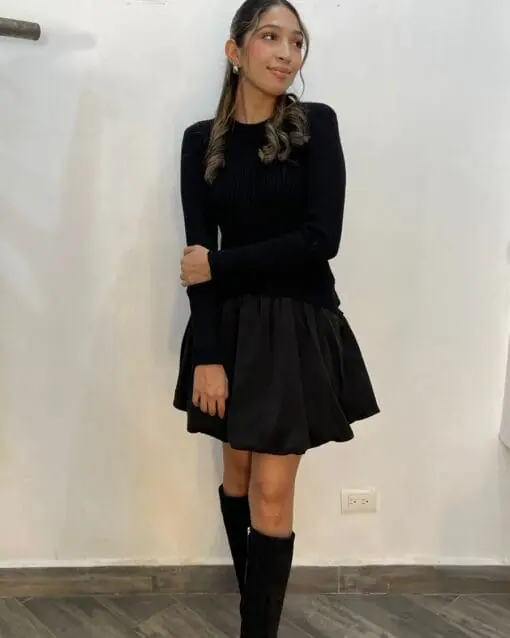 Vestido globo negro
