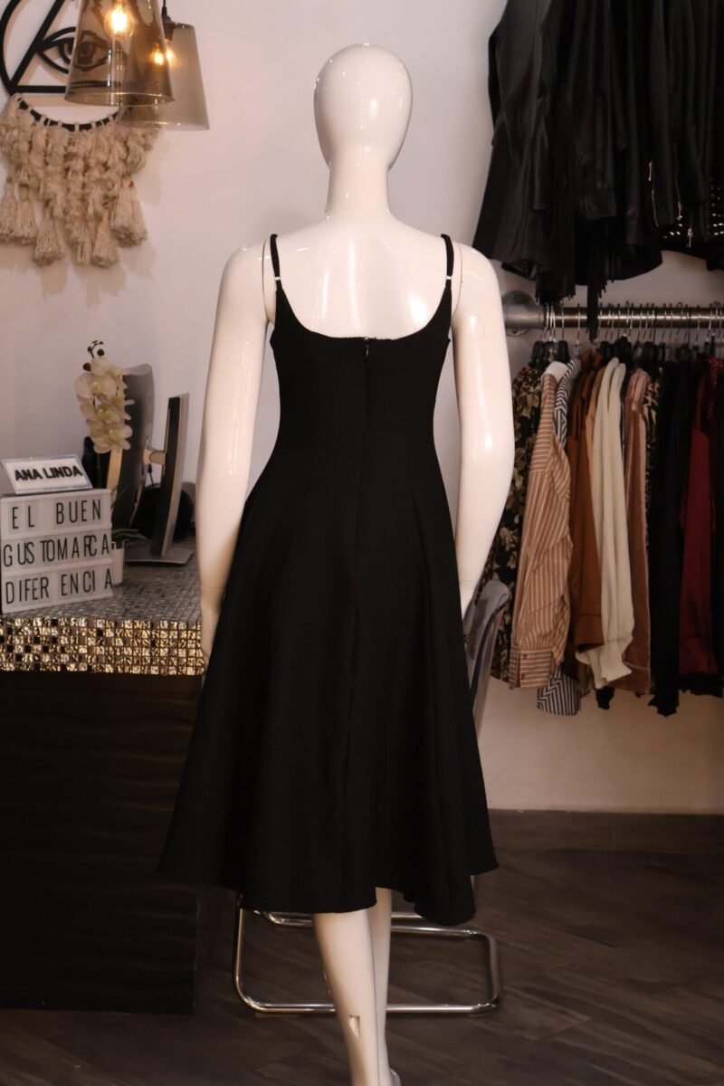 Vestido tirantes liso negro - Image 3