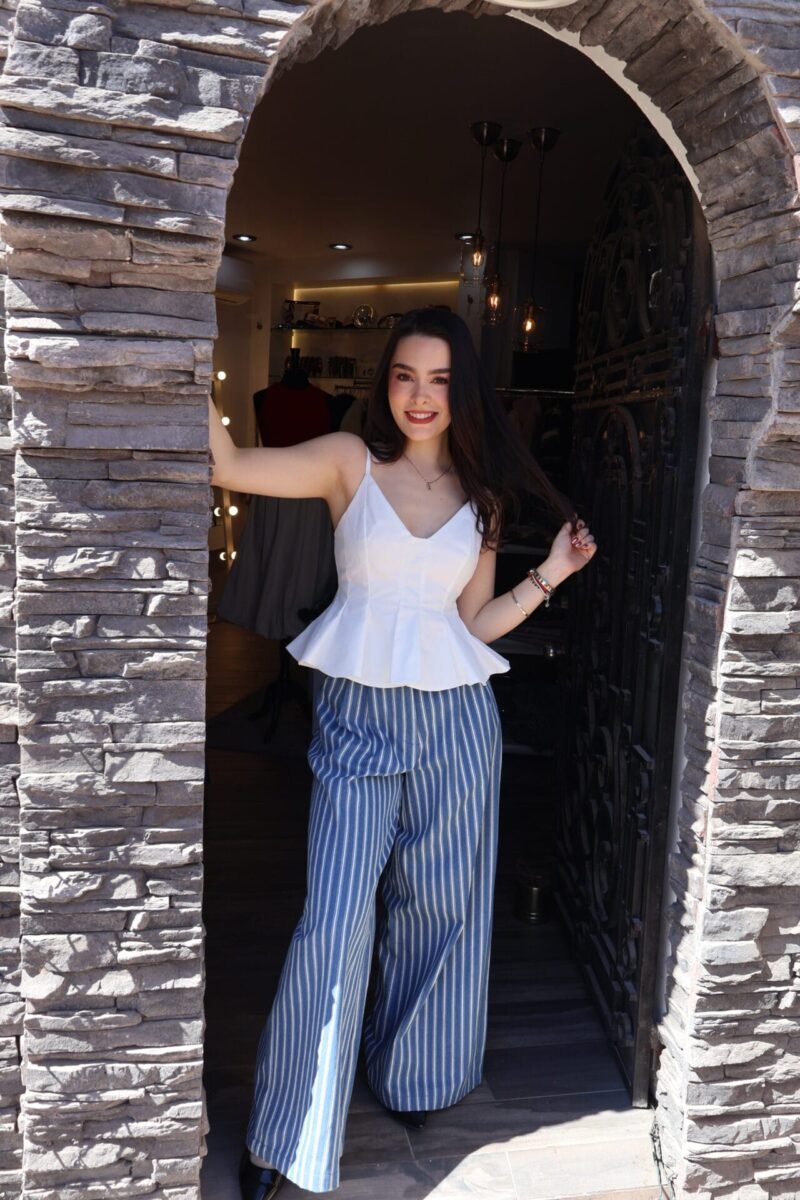 Pantalón mezclilla rayas