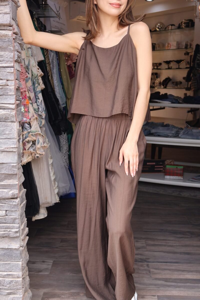 Set liso de blusa y pantalón verde militar - Image 3