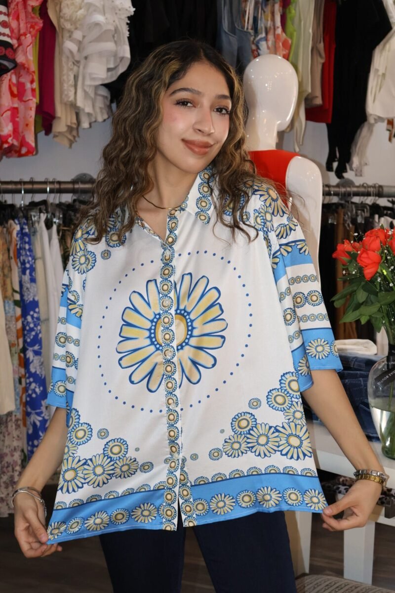 Blusa estampada azul