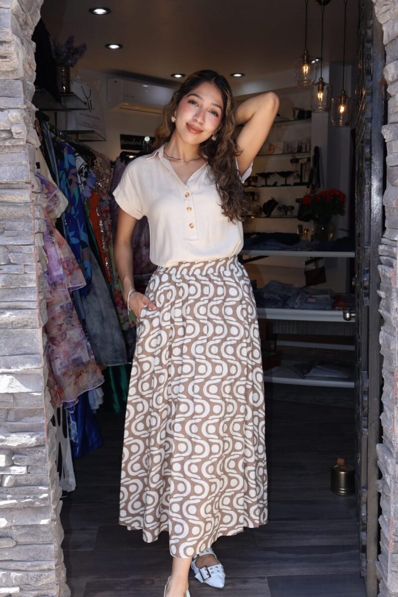 Falda estampada cafe - Image 3