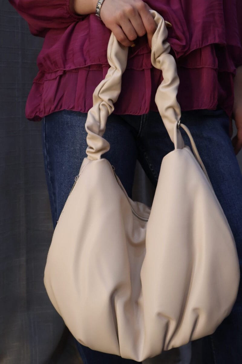 Bolsa vegana nude con zipper - Image 3