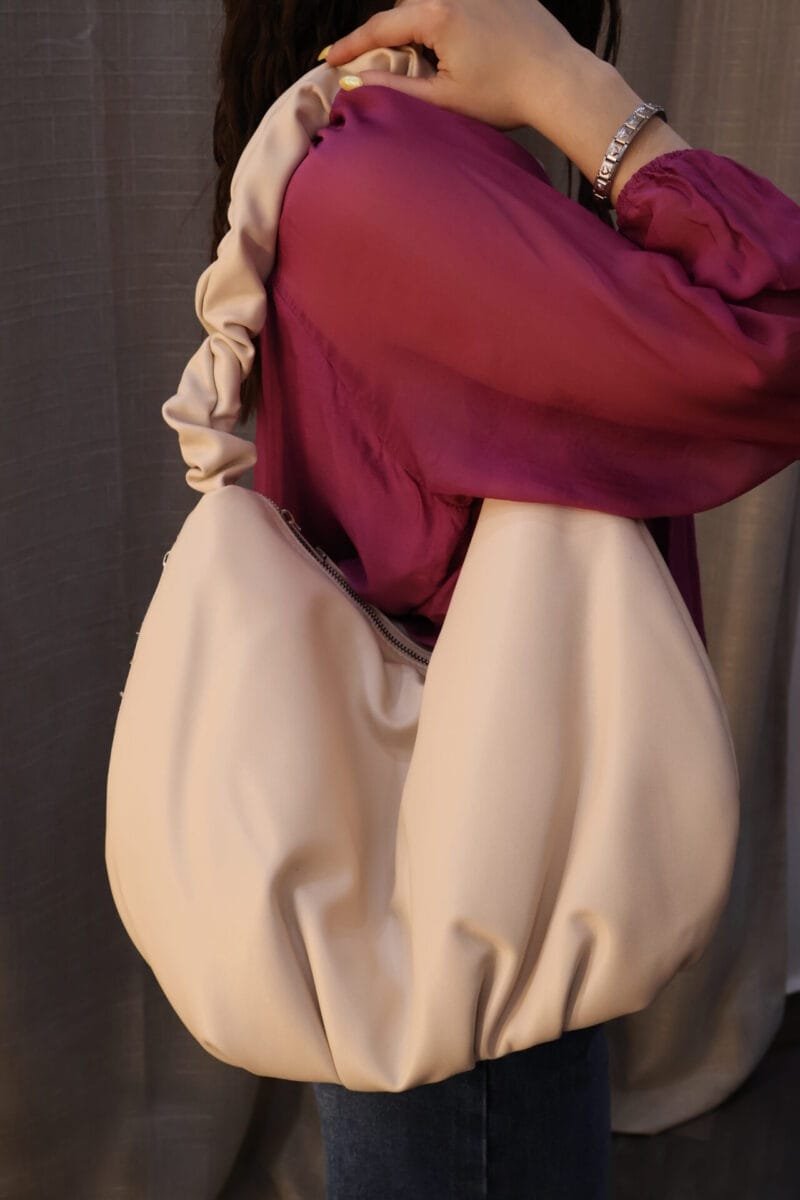 Bolsa vegana nude con zipper