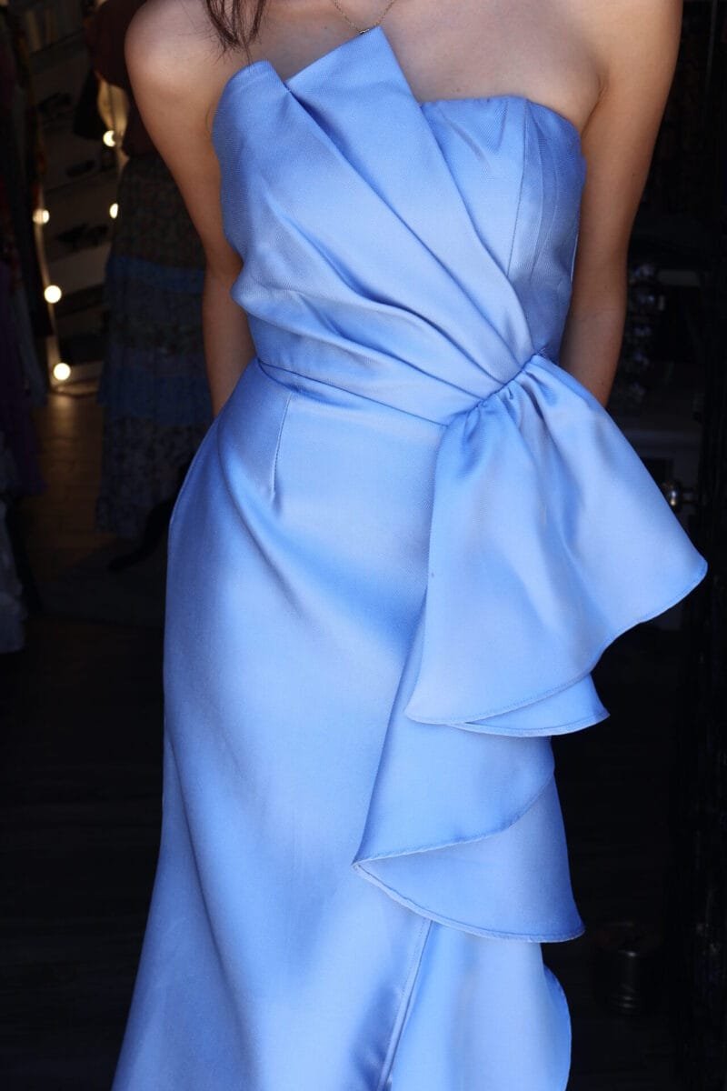 Vestido strapless azul - Image 3