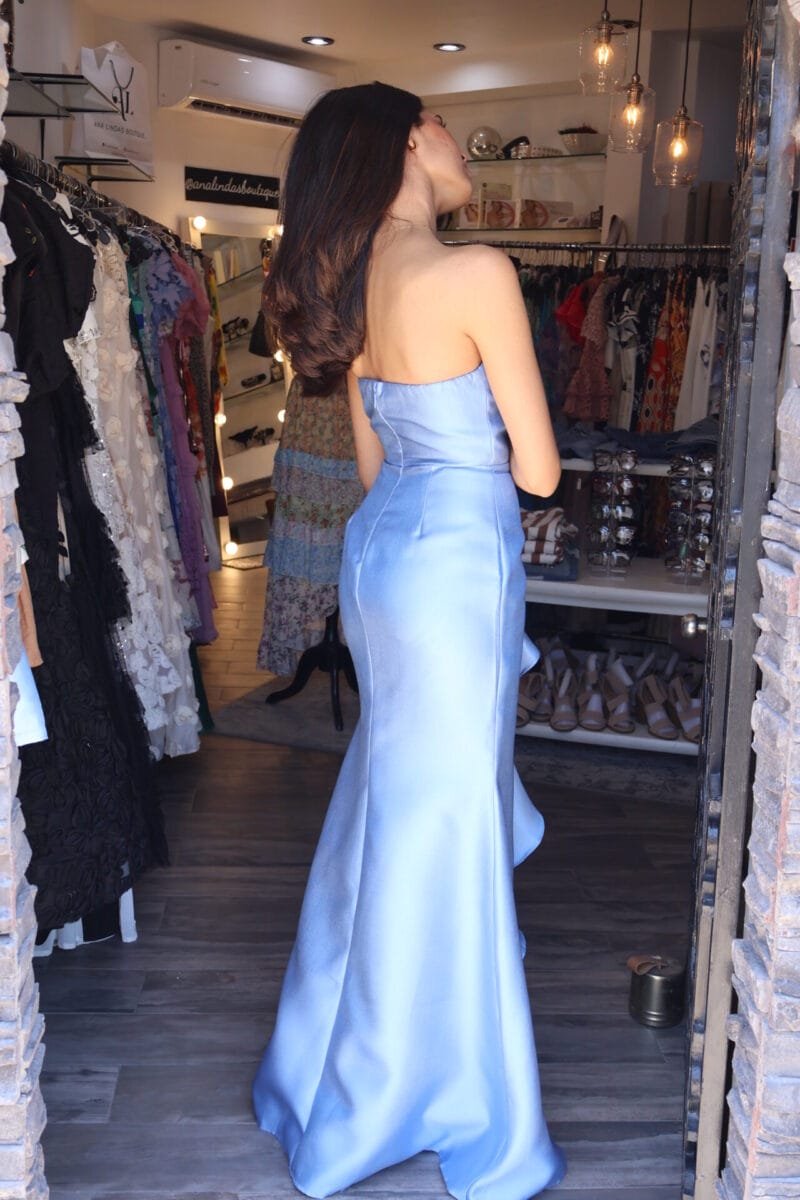 Vestido strapless azul - Image 5