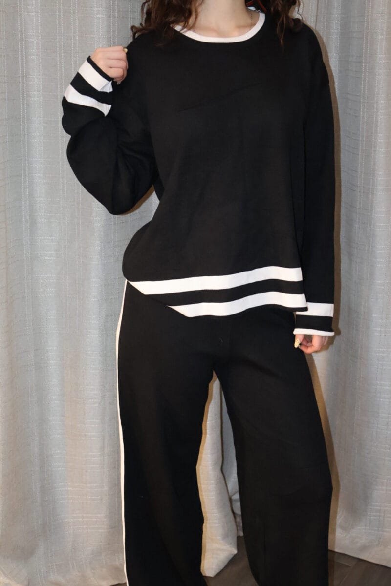 Set pants negro con blanco - Image 2