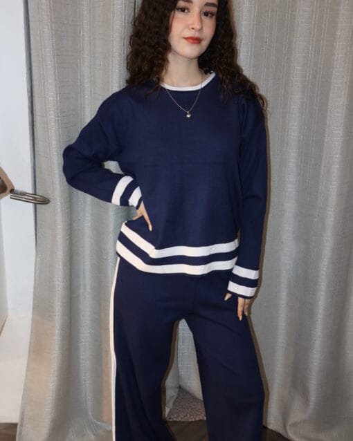 Set pants azul con blanco