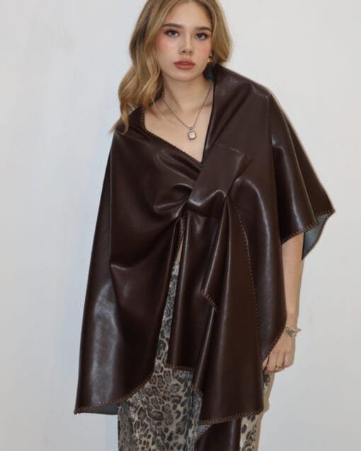 Poncho vinipiel burgundy