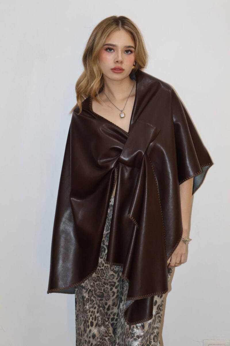 Poncho vinipiel burgundy