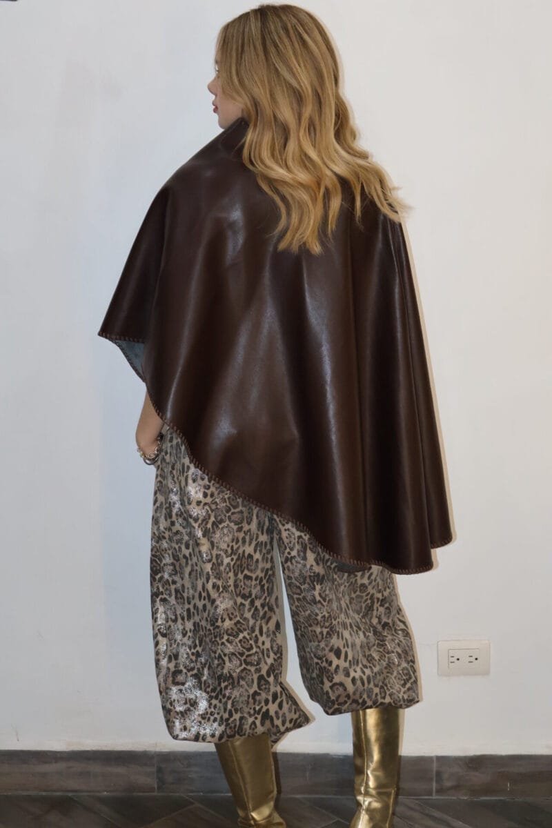 Poncho vinipiel burgundy - Image 5