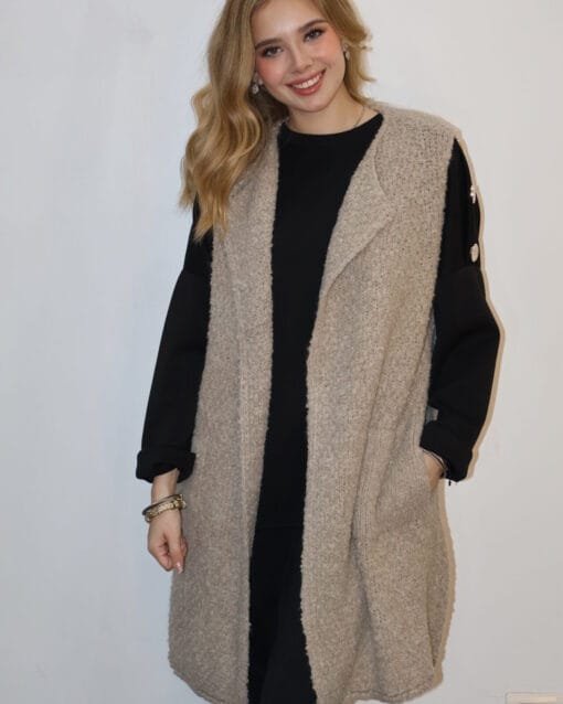 Chaleco afelpado beige