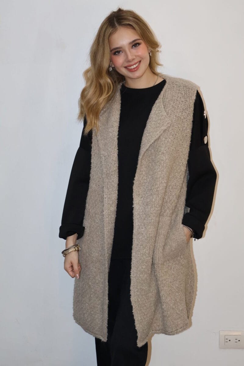 Chaleco afelpado beige