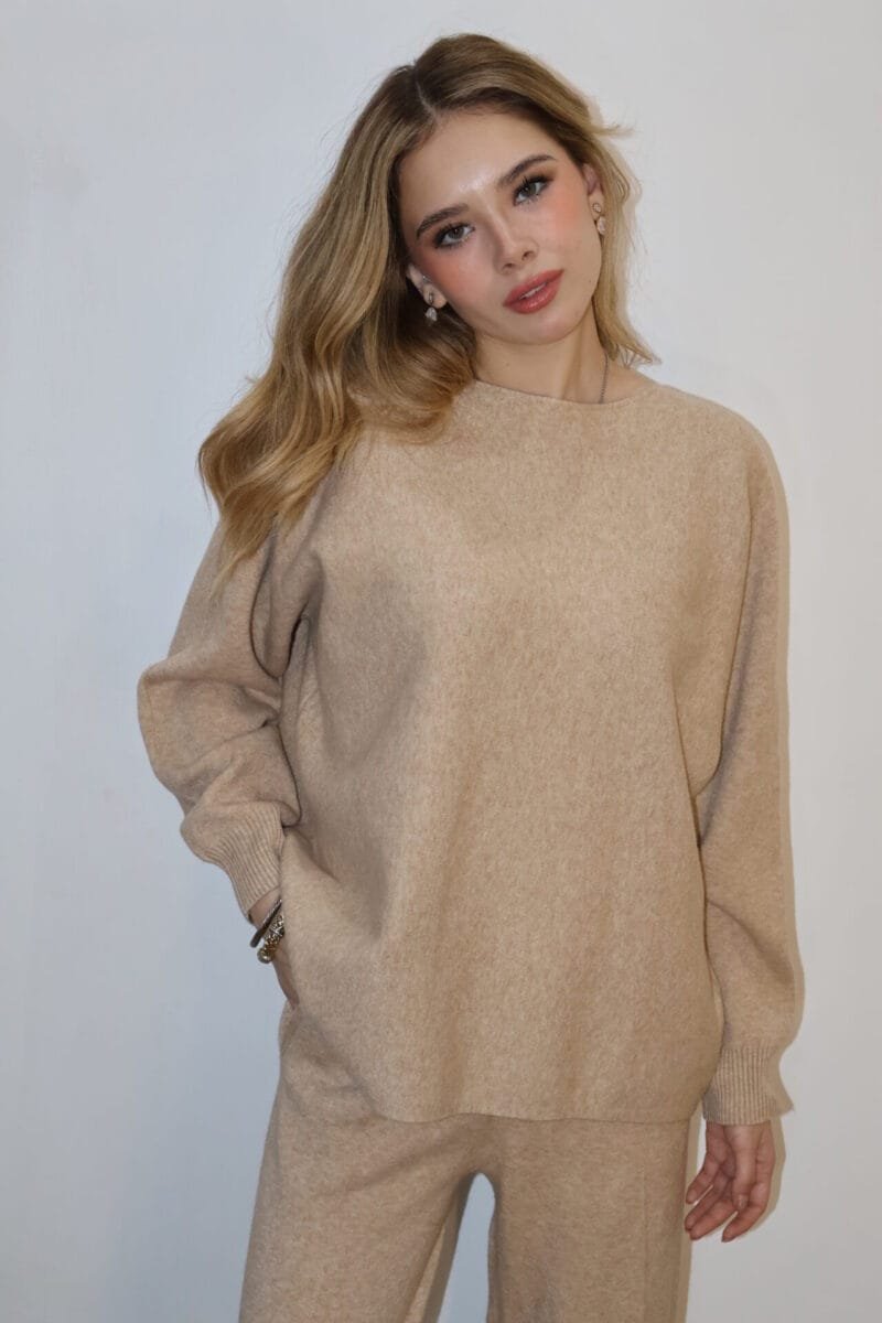 Set de pants liso nude con botones en espalda - Image 2
