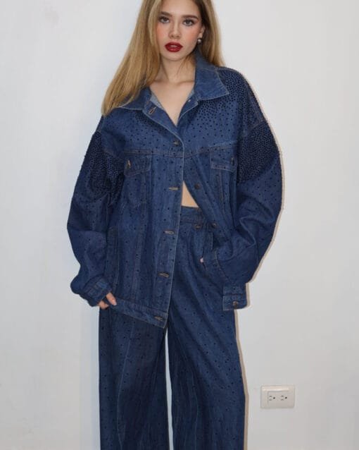 Jeans de mezclilla con brillos