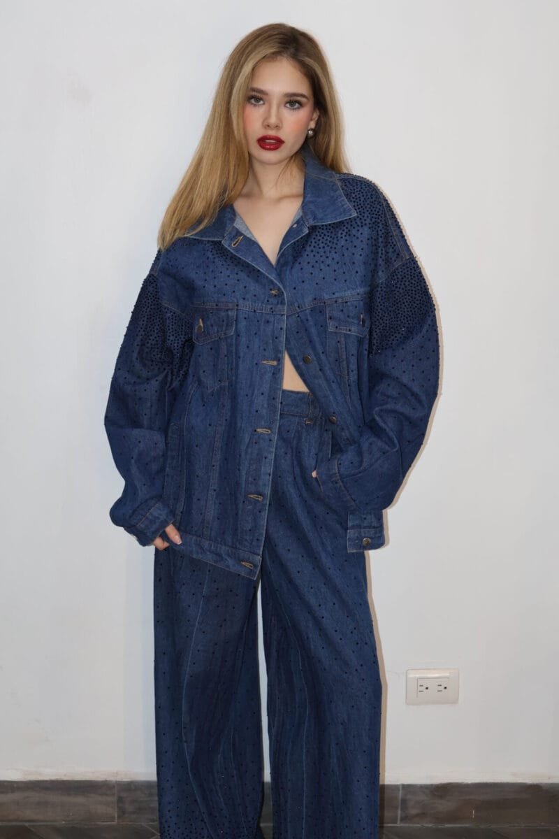 Jeans de mezclilla con brillos