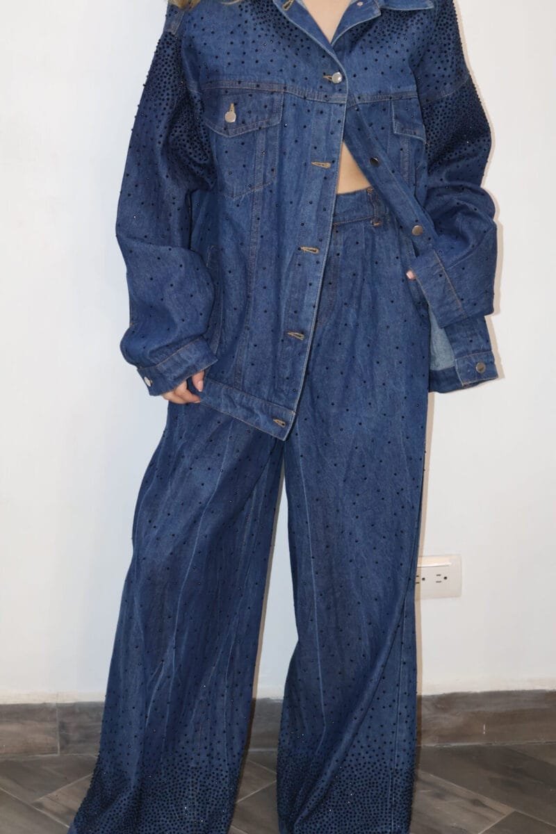 Jeans de mezclilla con brillos - Image 2