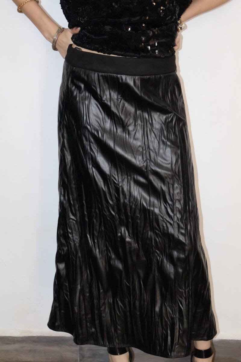 Falda midi negra plisada - Image 3