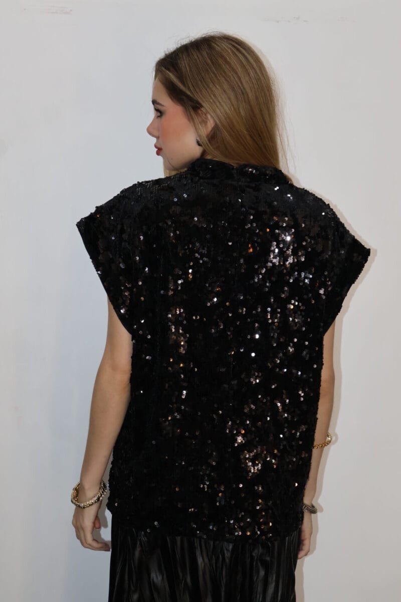 Blusa de lentejuelas negra - Image 4