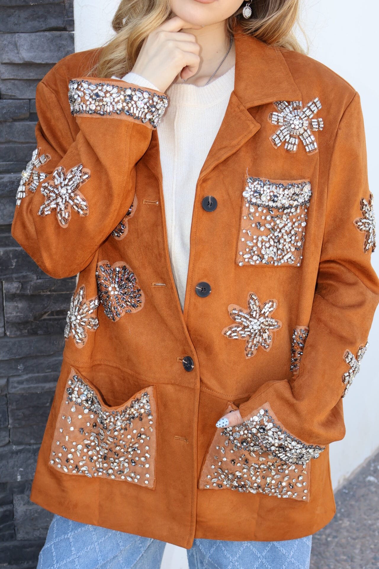 Saco Italiano café con detalles - Image 3