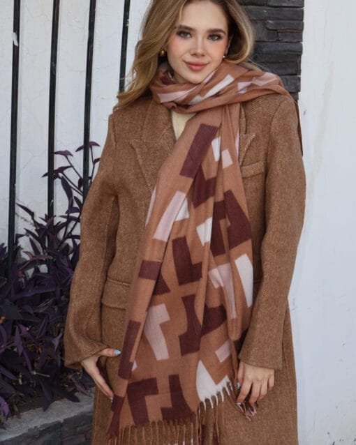 Pashmina cafe estampada